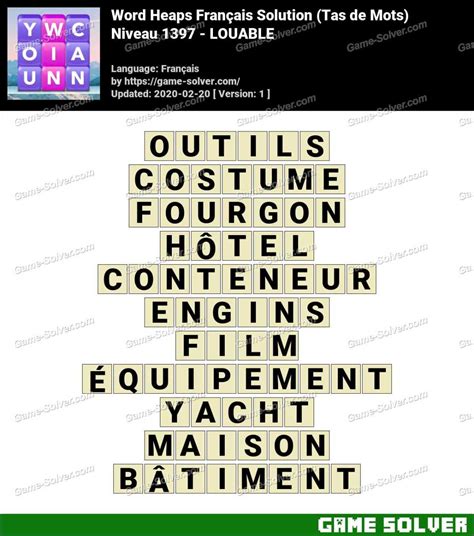 wordalot level 1397|Solution Wordalot Niveau 1397 .